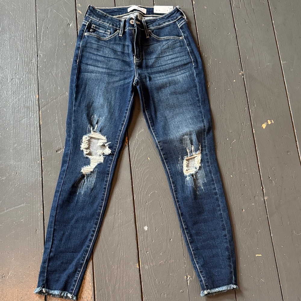 KanCan Dark Blue Distressed Skinny Jeans